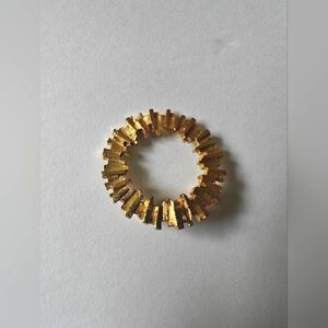 Vintage Gold Tone Geometric Ring Brooch